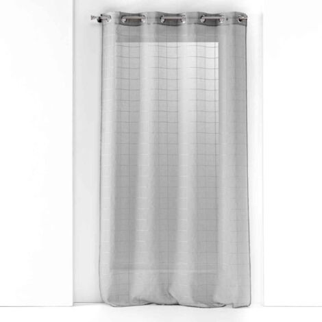 Rideau Voilage à Œillets "Eulalie" 140x240cm Gris (1/5)