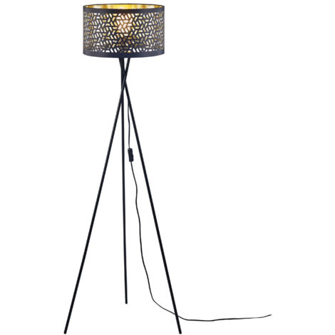 Lampadaire Trépied Design Lima 140cm Noir | Leroy Merlin