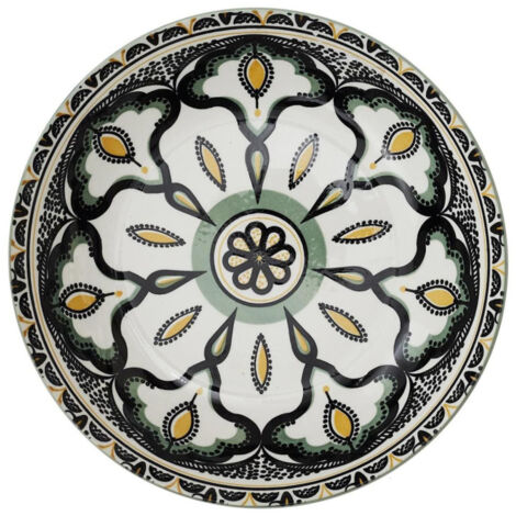 Lot de 6 Assiettes Creuses "Mandala" 20cm Vert (1/4)