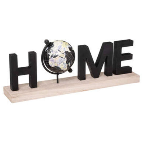 Mot Déco à Poser "Home Globe" 36cm Noir