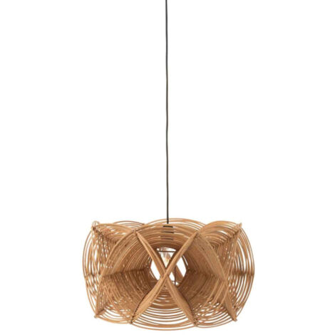 Abat-jour Suspendu En Rotin Naturel 20x14 Cm – Style Rétro Bohème, Parfait Salon & Salle à Manger