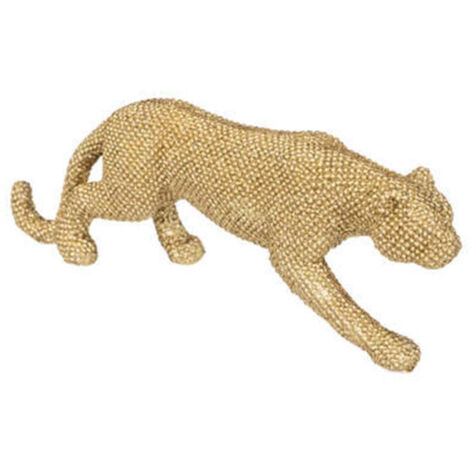 Atmosphera – Statue panthère décorative paillettes or 28cm – Polyester – Élégante pour intérieur – Design unique et tendance