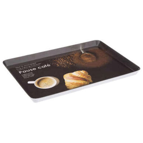 Five Simply Smart – Plateau de service mélaminé 30cm noir – Design rectangulaire élégant – Pour table – Poids léger 0,225kg – Dimensions L. 22 x l. 2 x H. 30cm