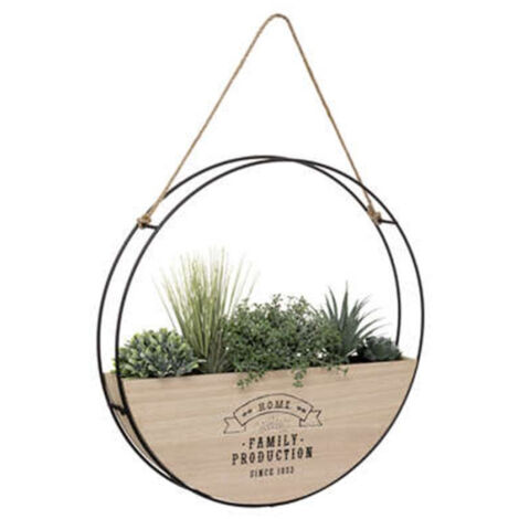 Atmosphera – Décoration murale à suspendre en MDF et polyéthylène 46cm – Design rond naturel – Pour intérieur moderne et tendance