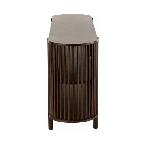 Console 2 Niveaux Gavya En Bois – 160 Cm – Brun Foncé – Neuf