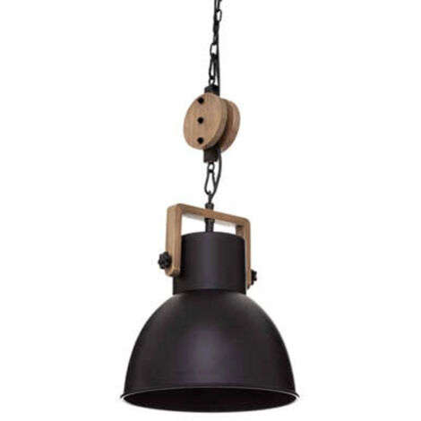 Lampe Suspension en Métal "Silas" 23cm Noir (1/4)