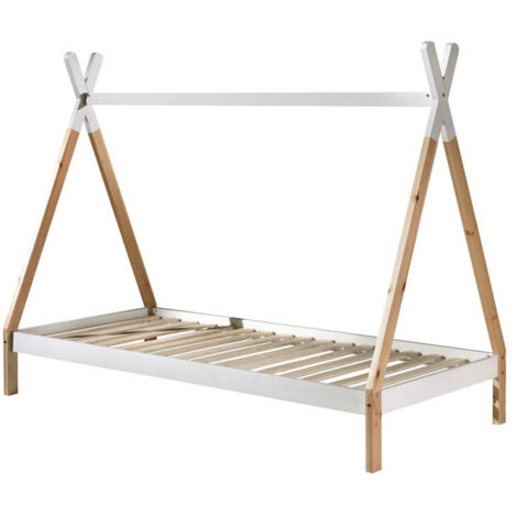 Lit Enfant en Pin Massif "Tipi" 90x200cm Blanc (1/5)