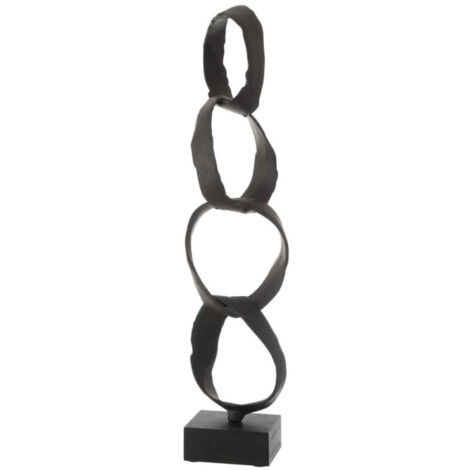 Anneaux Déco sur Pied "Jarvis" 56cm Noir (1/2)