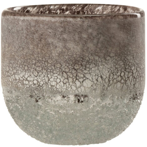 Photophore en Verre Design "Scavo" 10cm Gris (1/4)