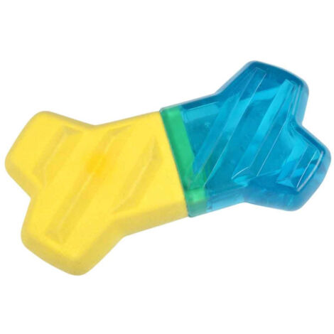 Jouet pour Chien Givré "Os" 13cm Bleu & Jaune (1/4)