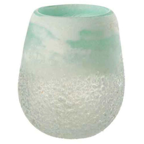 Photophore en Verre Design "Scavo" 16cm Aqua (1/3)