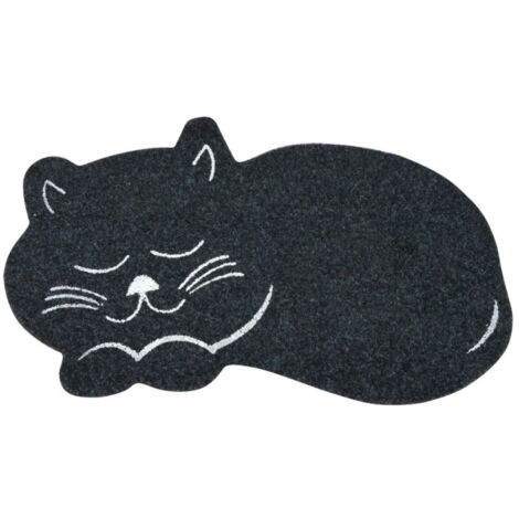 Tapis de Repas pour Chat "Feutrine" 60cm Noir (1/2)