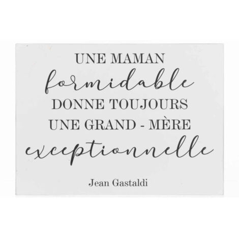 Pancarte Murale Déco "Maman" 61cm Blanc (1/2)