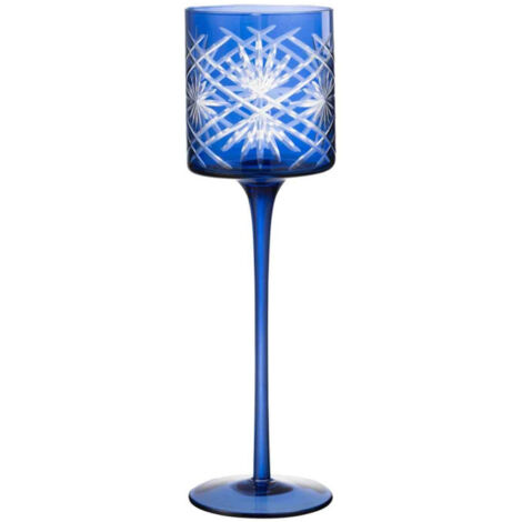 Photophore sur Pied Déco "Santorini" 30cm Bleu (1/3)
