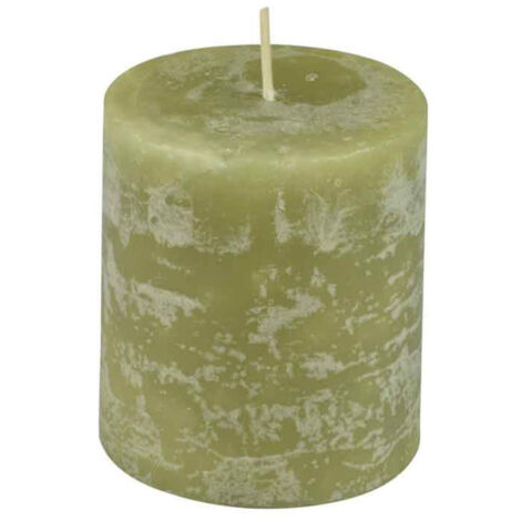 Bougie Pilier Déco "Rustique" 7cm Tilleul (1/3)