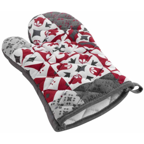 Gant de Cuisine "Credence" 30cm Gris & Rouge (1/5)