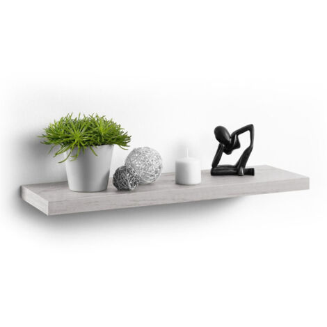 Étagère Murale Design "Flottante" 75cm Chêne Blanchi (1/2)