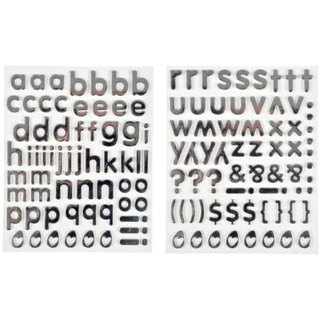 Lot de 2 Planches de Stickers "Alphabet" 2cm Argent (1/2)