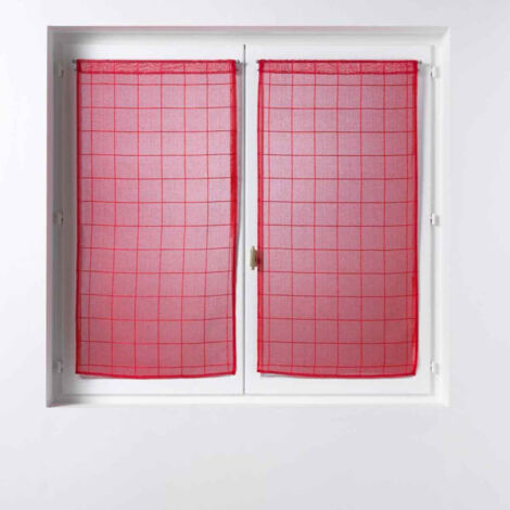 Paire de Voilages "Eulalie" 60x90cm Rouge (1/4)