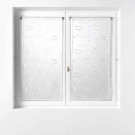 Paire de Voilages "Hoops" 60x90cm Blanc (1/3)