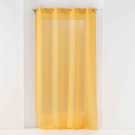 Rideau Voilage à Œillets "Sandra" 140x180cm Jaune (1/5)