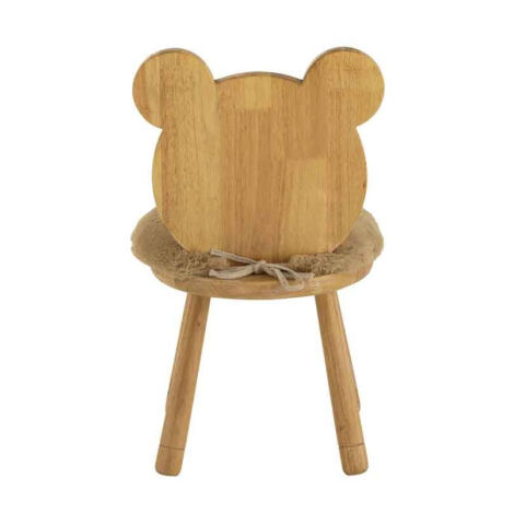 Ours ancien en paille peluche avec petite chaise en noisetier ? vintage Ours ancien en paille peluche avec petite chaise en noisetier ? vintage