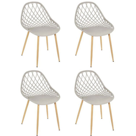 Lot de 4 Chaises Design "Malaga" 80cm Taupe (1/5)
