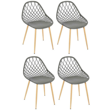 Lot de 4 Chaises Design "Malaga" 80cm Gris (1/5)