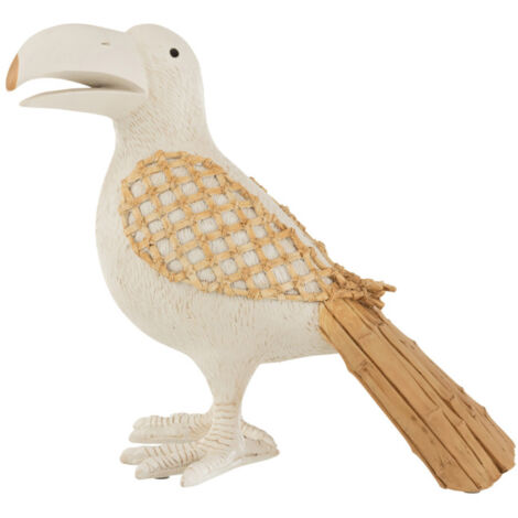 Statuette Déco "Toucan" 38cm Blanc & Naturel (1/2)