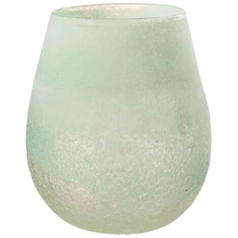 Photophore en Verre Design "Scavo" 22cm Aqua (1/3)
