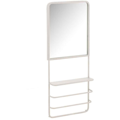 Patère Murale & Miroir Déco "Obrido" 120cm Blanc (1/2)