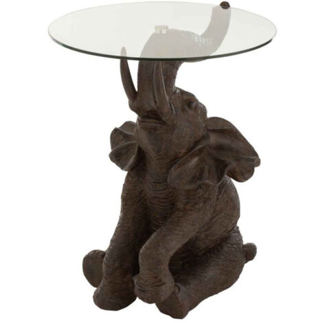 Table d'Appoint "Éléphant" 65cm Marron Foncé (1/3)