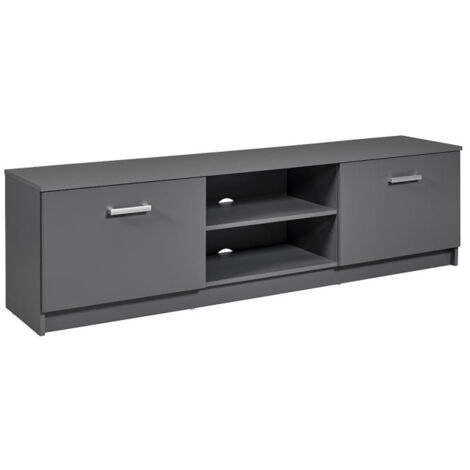 Meuble TV 2 Portes Design "Azio" 180cm Gris (1/5)