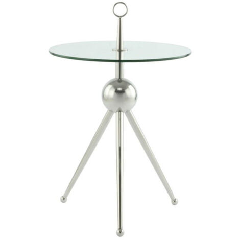 Table d'Appoint Design "Rodriga" 53cm Argent (1/4)