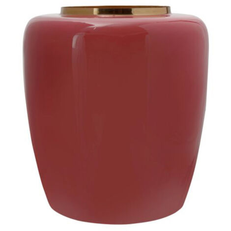 Vase Rond Design "Tribuna" 36cm Corail & Or (1/2)