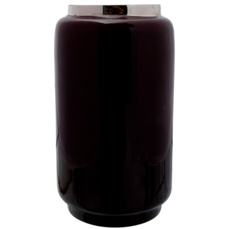 Vase Rond Design "Veronika" 24cm Violet & Argent (1/2)