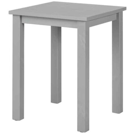 Table d'Appoint en Bois Massif "Nina" 55cm Gris Laqué (1/5)