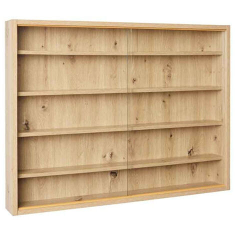 Paris Prix – Vitrine murale miniatures 80cm – Chêne artisan – 4 étagères – Capacité de charge 500g par étagère – Montage facile (1/5)