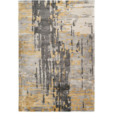 Tapis Rétro Motif Imprimé "Sinai II" Gris & Bleu 80 x 150 cm (1/2)