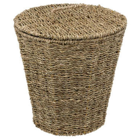 Five Simply Smart – Poubelle de salle de bain 9L en roseau naturel – Dimensions D. 26,5 x H. 27 cm – Design rond pour décoration moderne