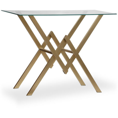 Console Design en Verre "Pixoma" 106cm Or (1/2)