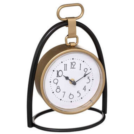 Horloge à Poser Design "Lona" 27cm Noir & Or