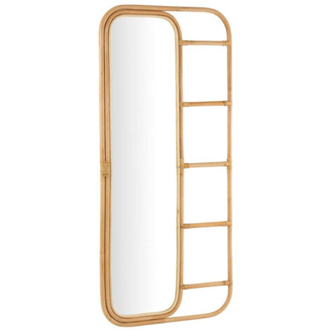 Miroir Échelle Déco en Rotin "Ellen" 180cm Naturel (1/4)
