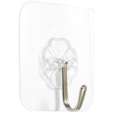 Lot de 10 Crochets Adhésifs "Support" 6cm Transparent (1/5)