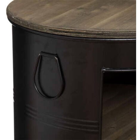 Table à Café Ajourée en Métal "Diego" 92cm Noir