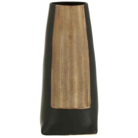 Vase Long Design en Céramique "Maria" 29cm Noir (1/2)