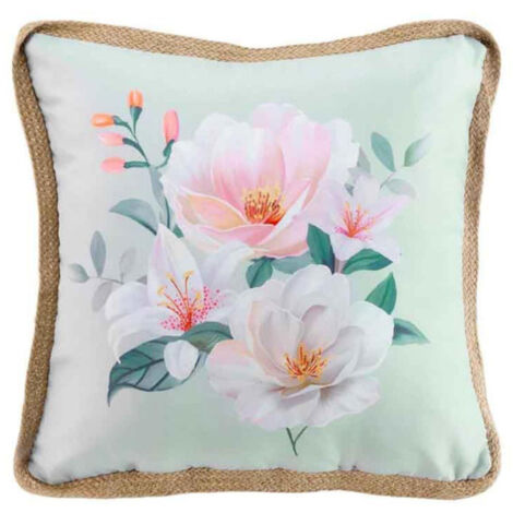 Coussin Déco Imprimé "Alissia" 40x40cm Menthe (1/3)