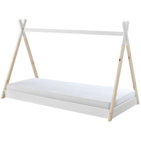 Lit Enfant & Matelas "Tipi" 90x200cm Blanc (1/4)