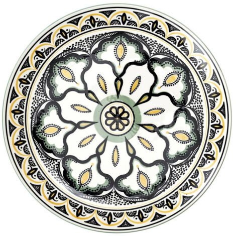 Lot de 6 Assiettes Plates "Mandala" 26cm Vert