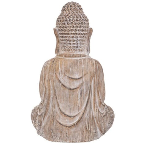 Statuette Déco Bouddha "Effet Bois" 45cm Lin
